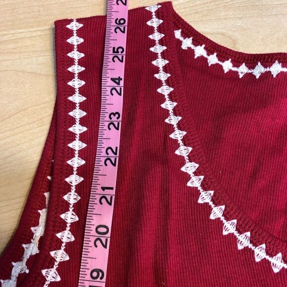 Dark Red Plus Rib Tank top 1X - Picture 4 of 7